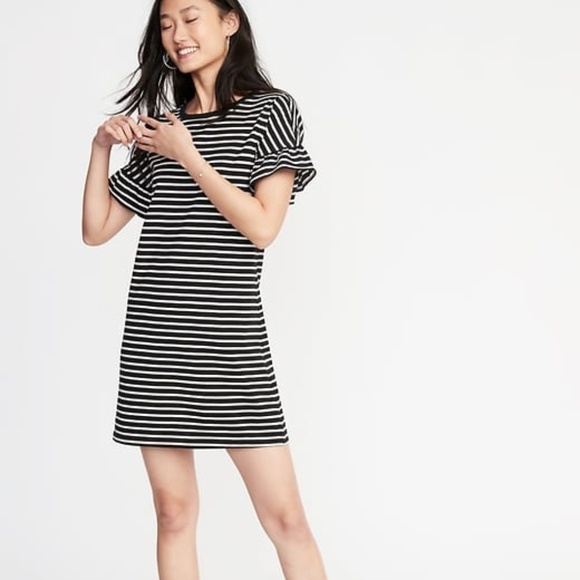 old navy ruffle sleeve dress